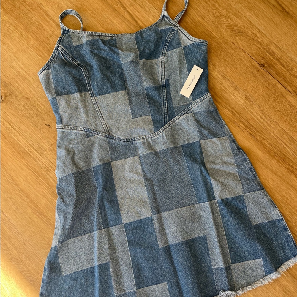 Francesca’s denim matchwork dress